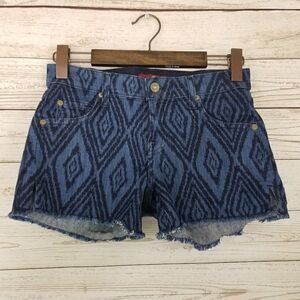 7 For All Mankind Womens Size 25 Low Rise Cutoff Side Slit Boho Denim Shorts